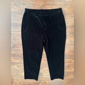 Draper James Black Velvet Pants Cropped Festive Party Holiday NWT Sz MED